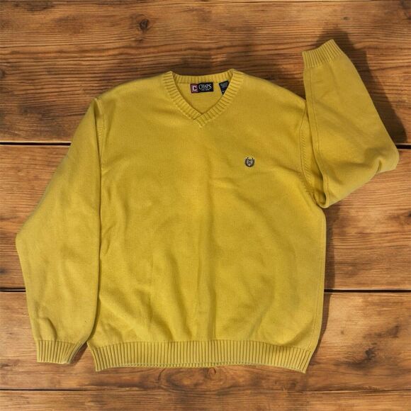 Men’s Ralph Lauren Chaps Yellow Crew Neck Sweater Size Xtra Large XL Pullover - Picture 1 of 5